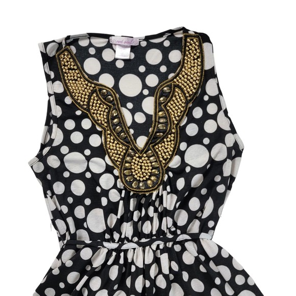 Vintage 90s Wet Seal Dressy Tank Top Blouse Womens S / M Embellished Polkadot - Picture 15 of 16